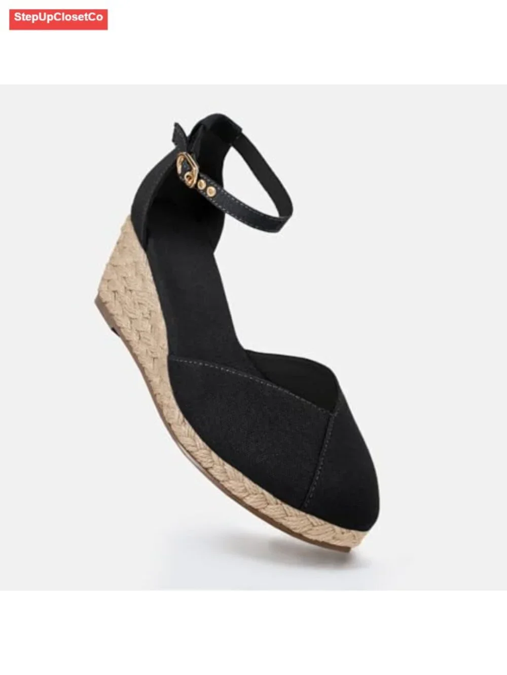 Canvas Espadrilles Platform Wedge Sandals Ankle Strap Casual Summer